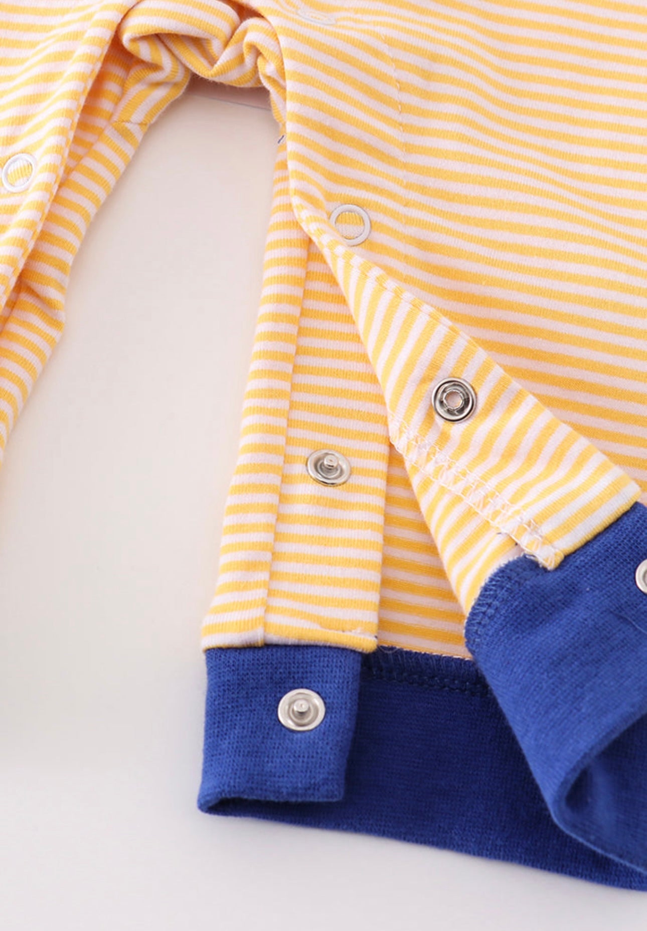 Yellow stripe Tools applique romper
