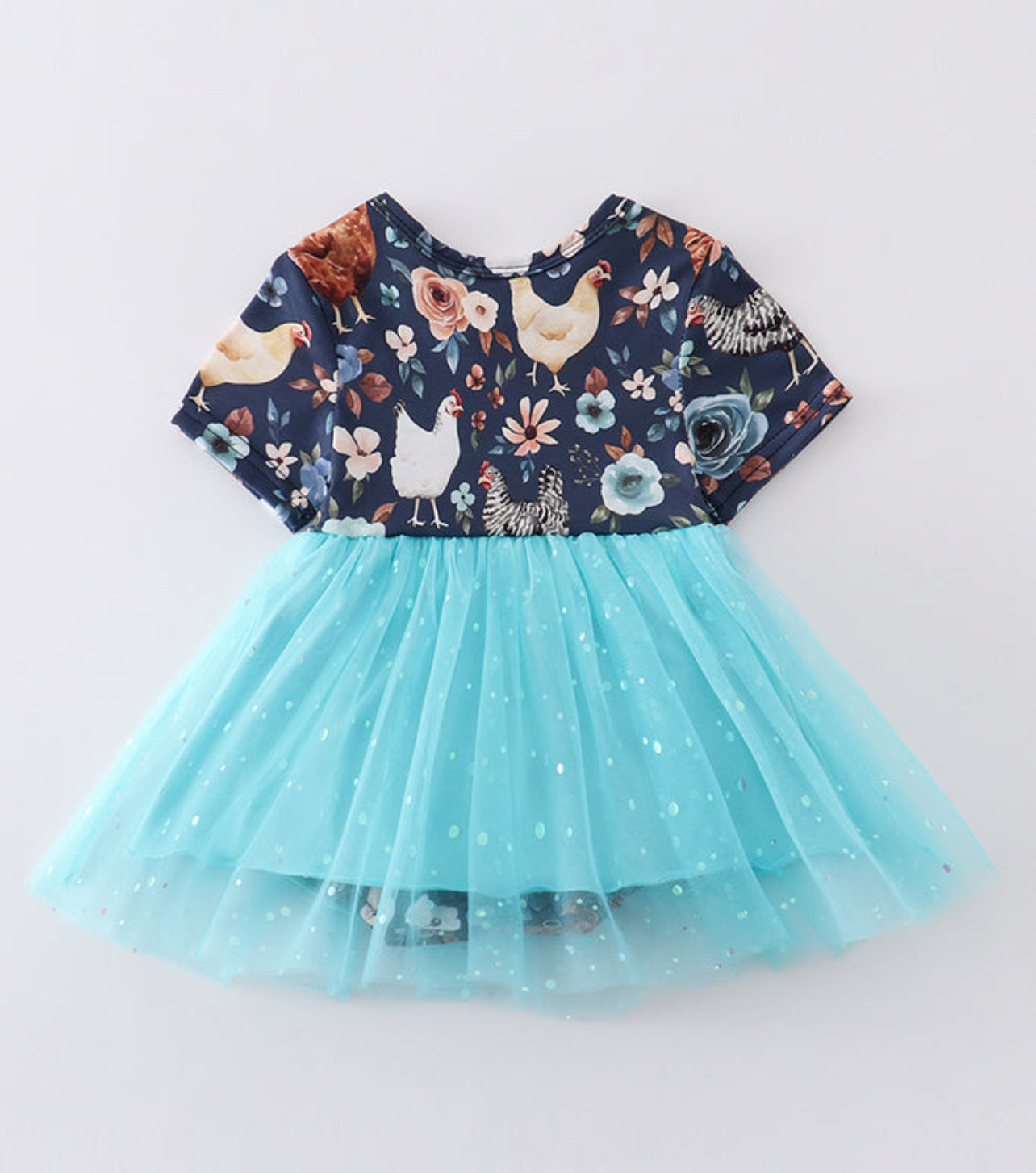 Blue Chicken Sequin Tulle Bubble
