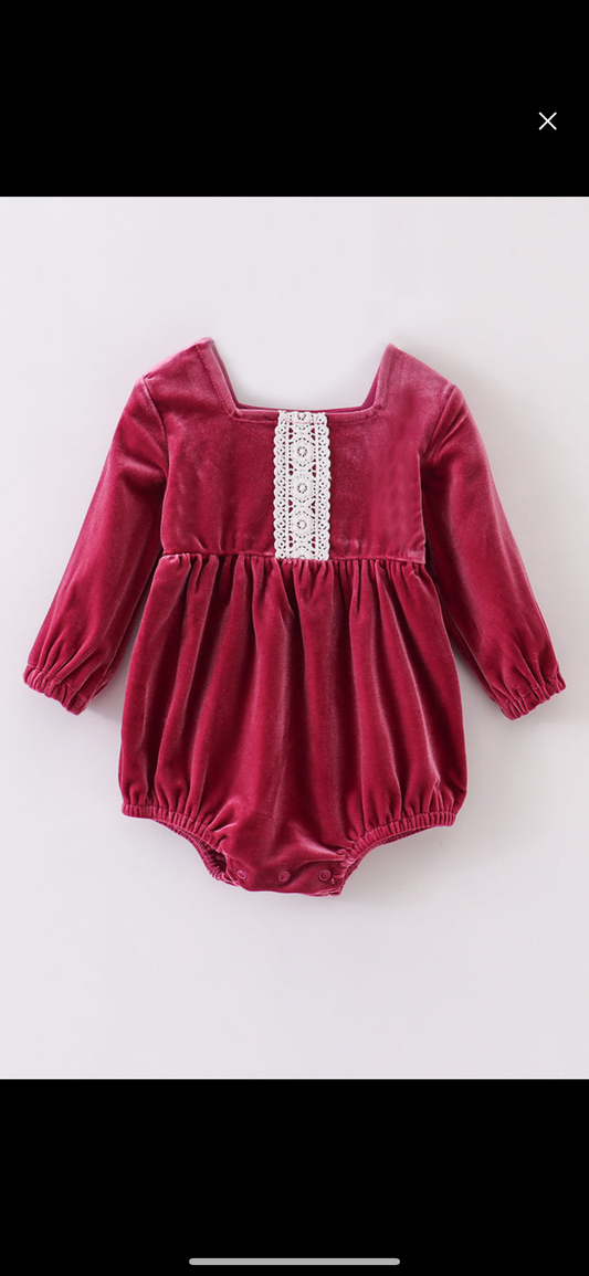 Mauve Velvet lace bubble