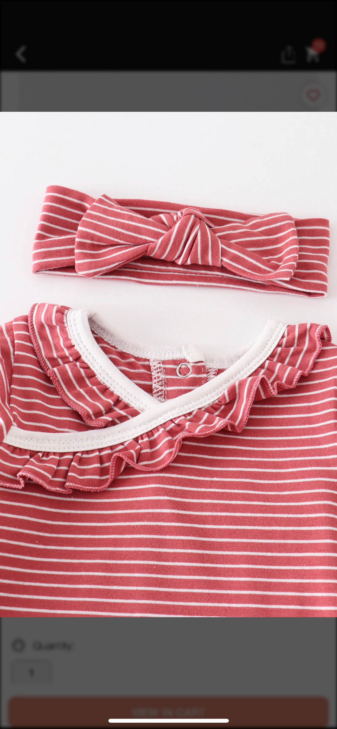 Red stripe ruffle baby set