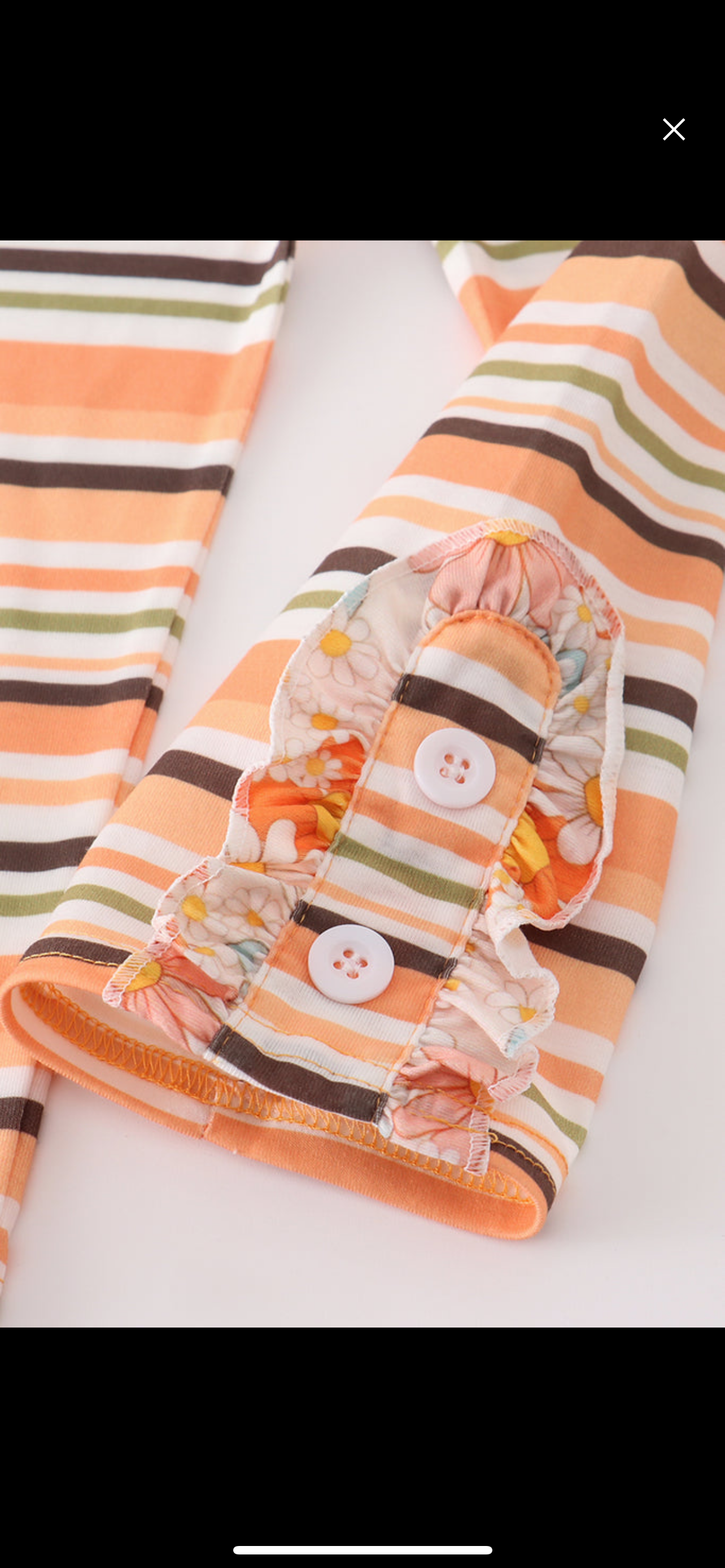 Orange Floral and stripes girl set