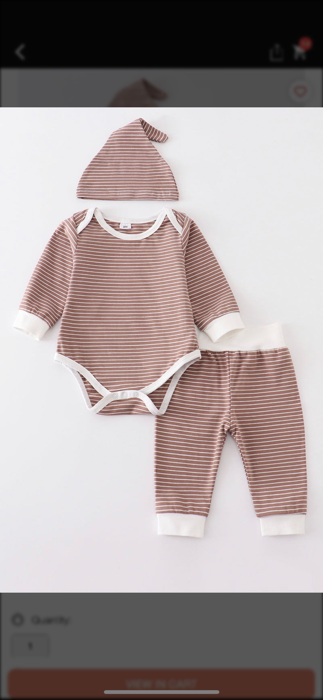 Brown stripe baby set