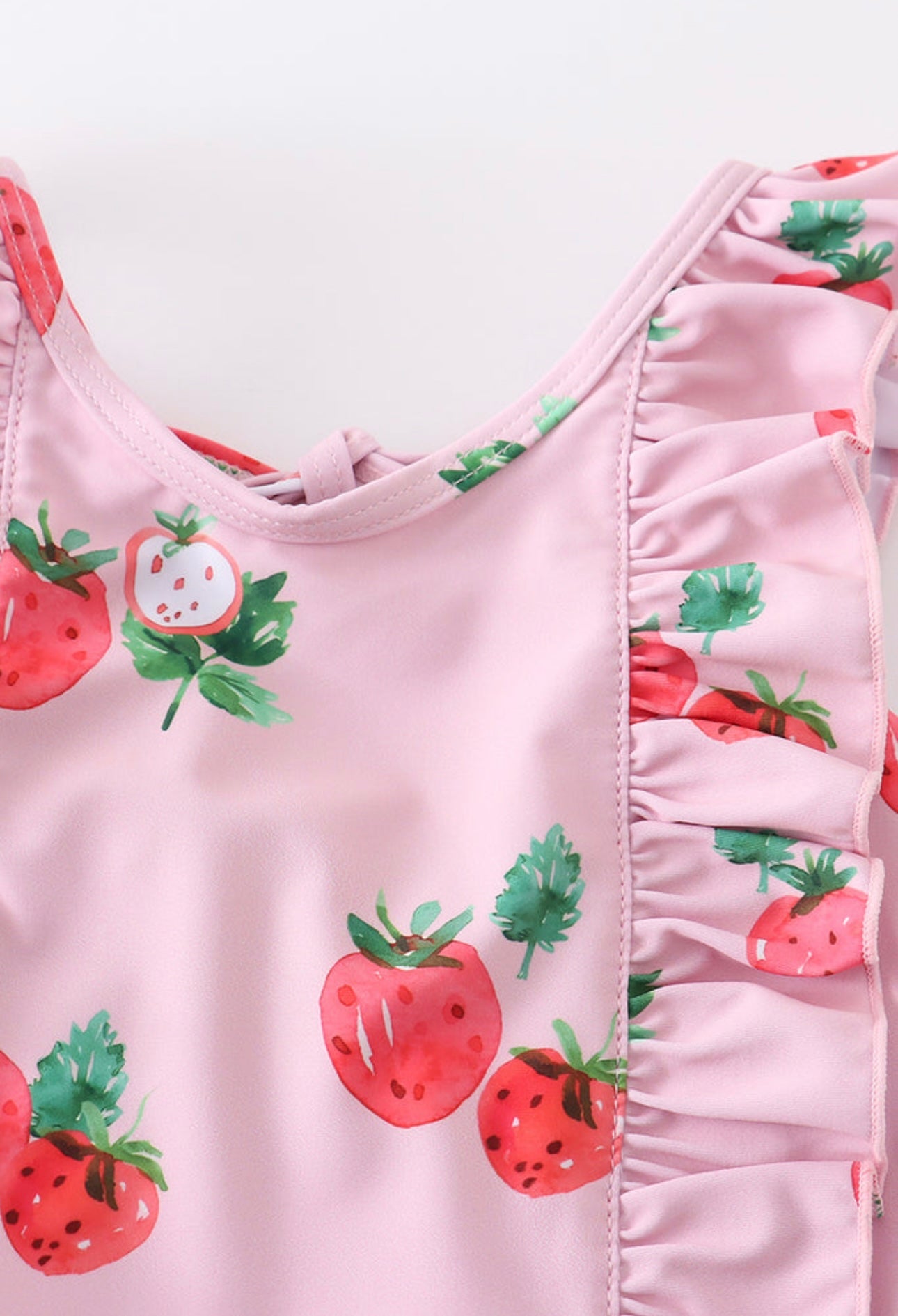 Pink Strawberry ruffle swim suit