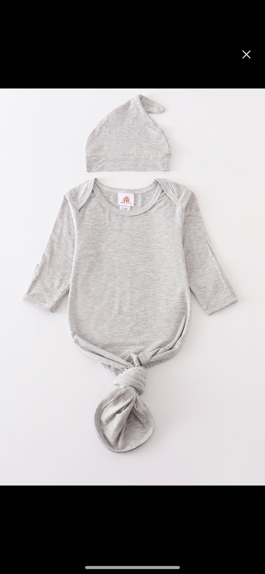 Grey bamboo baby gown