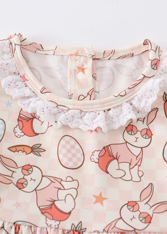 Easter Bunny Egg print ruffle bubble