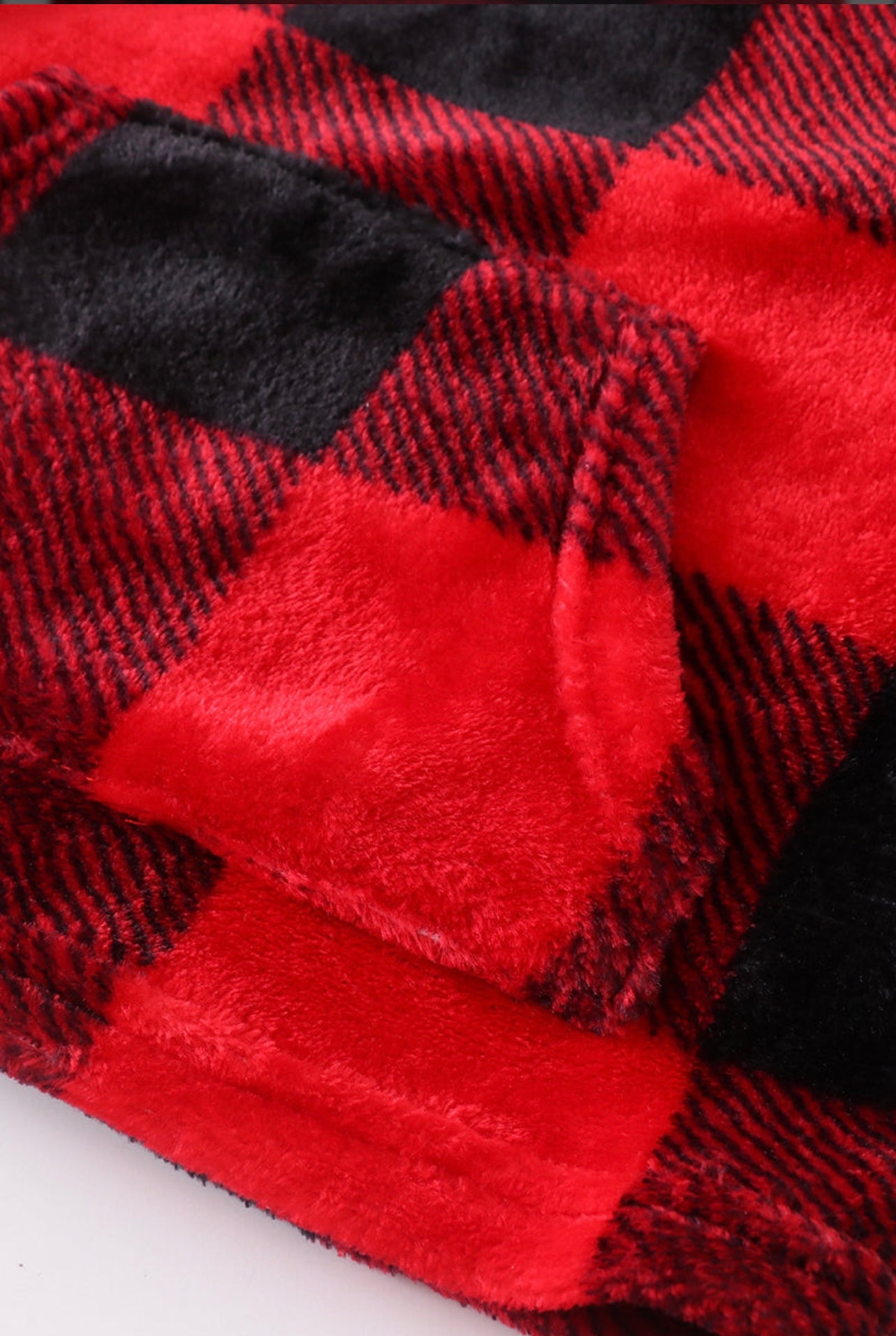 Red plaid fleece set