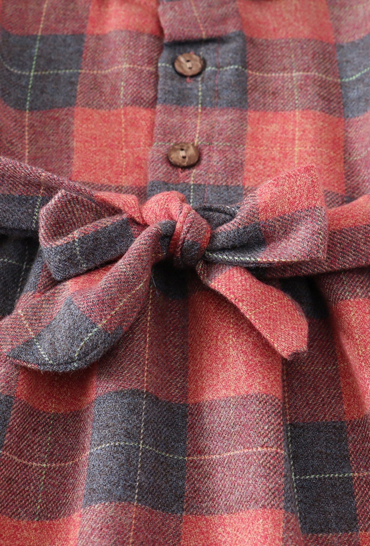 Red Plaid Vintage tie dress