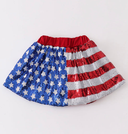 Patriotic Sequin girl skirt