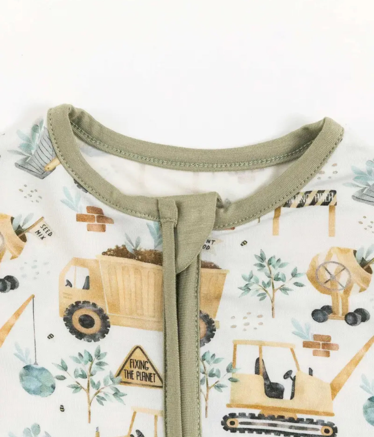 Excavator Bamboo boy romper