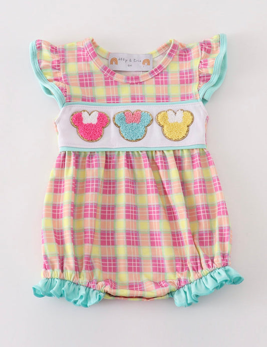 Minnie French Knot plaid bubble
