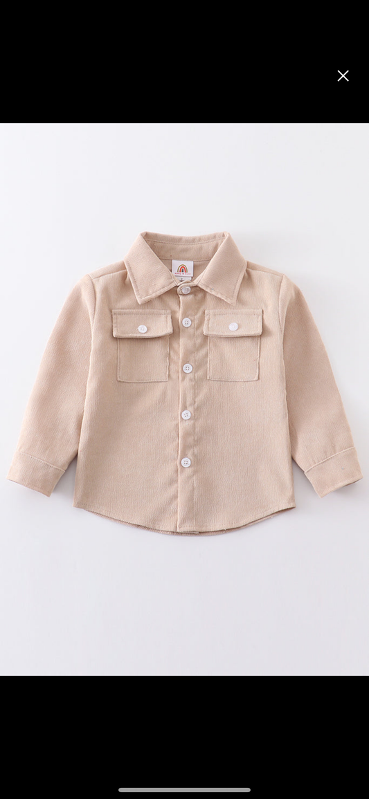 Beige Corduroy button down shirt