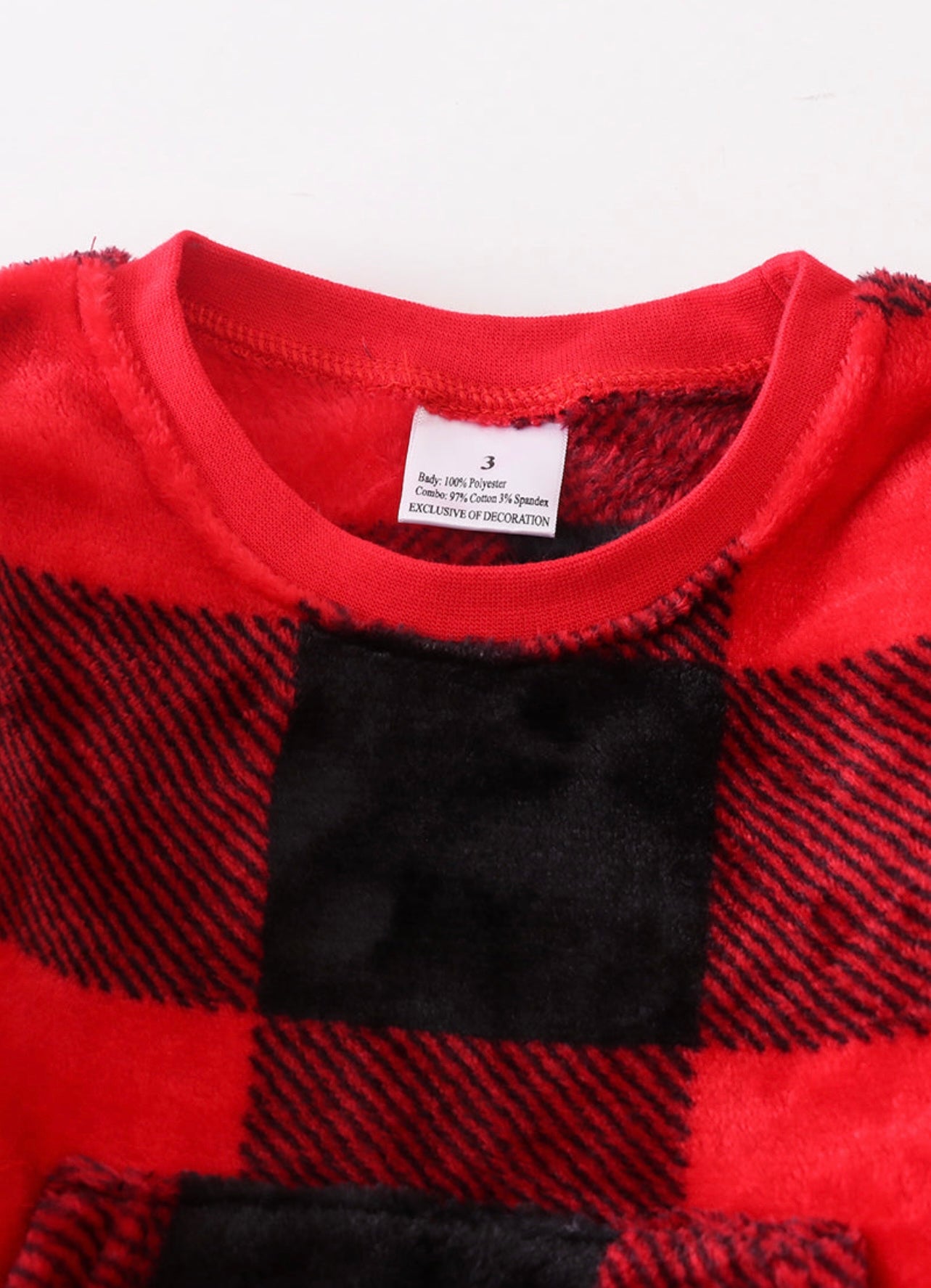 Red plaid fleece set