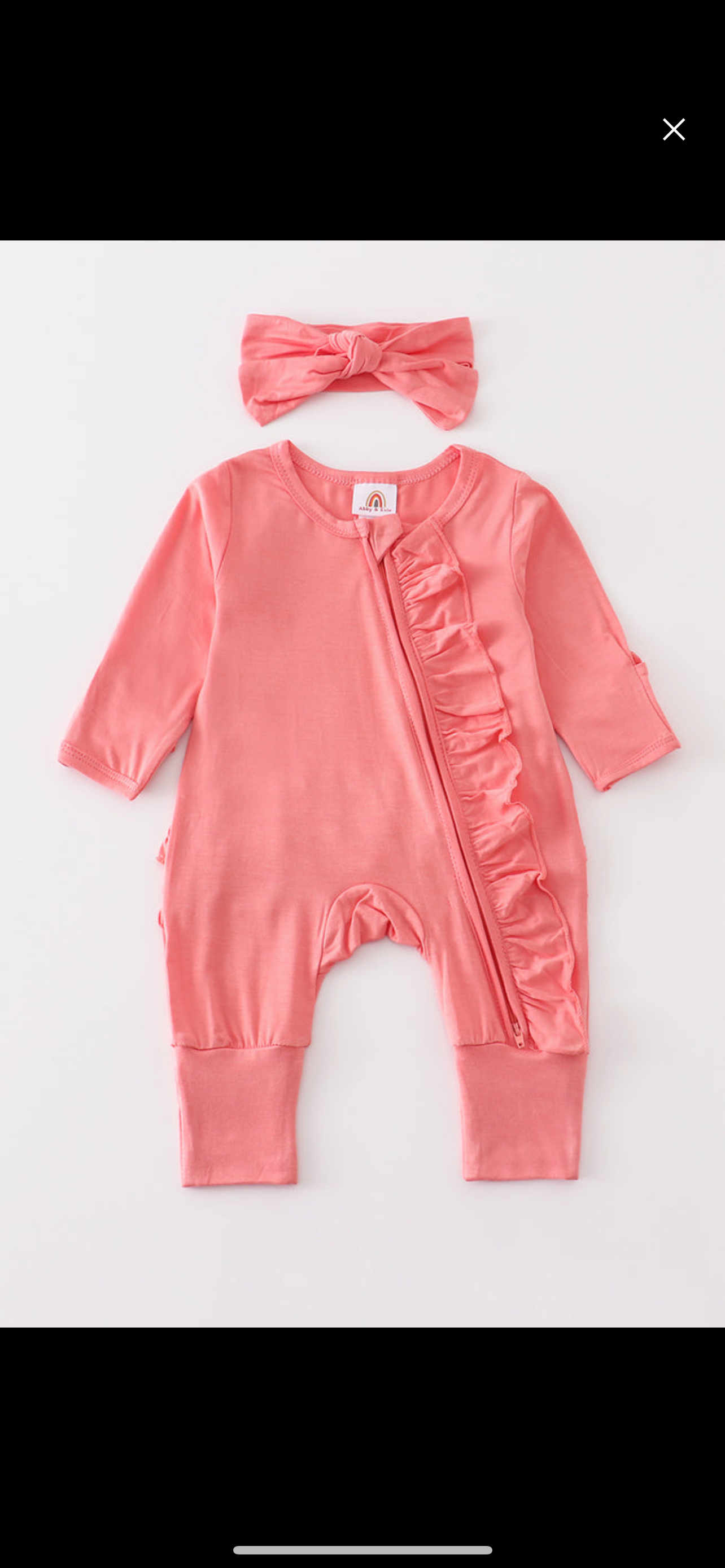 Peach Bamboo ruffle romper