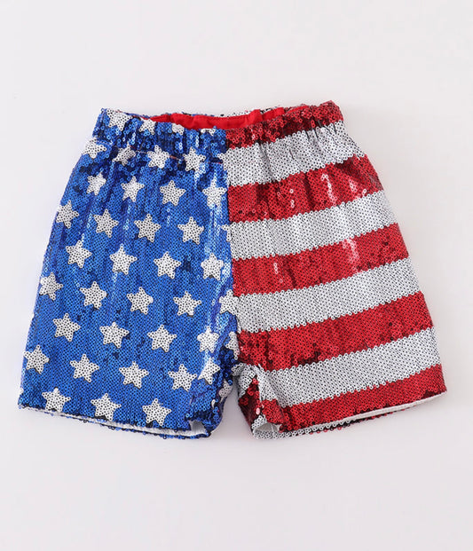 Patriotic Sequin woman shorts