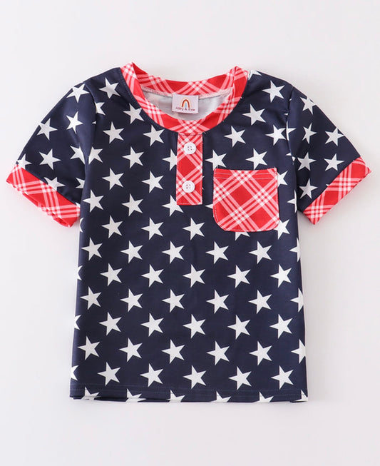 Patriotic blue star shirt