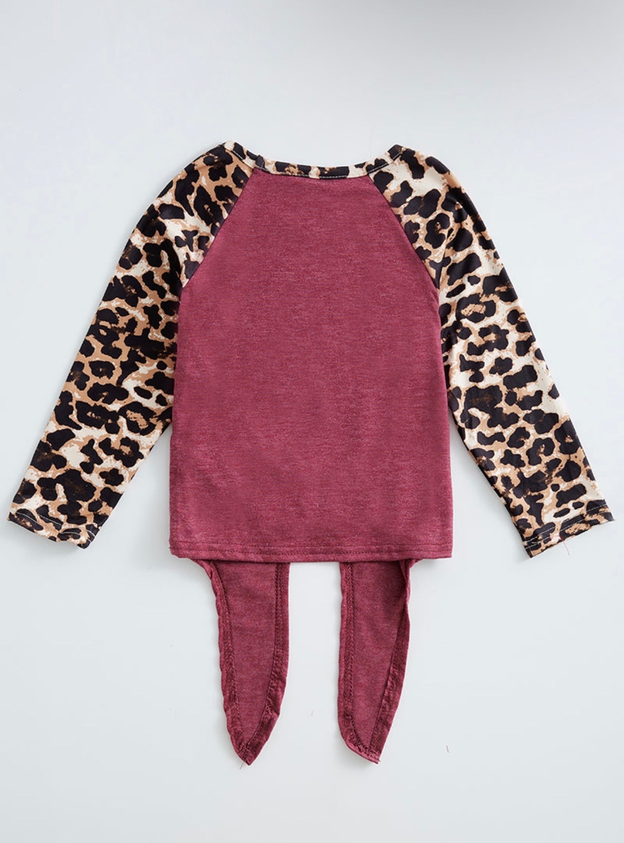 Maroon Leopard Pumpkin knot top