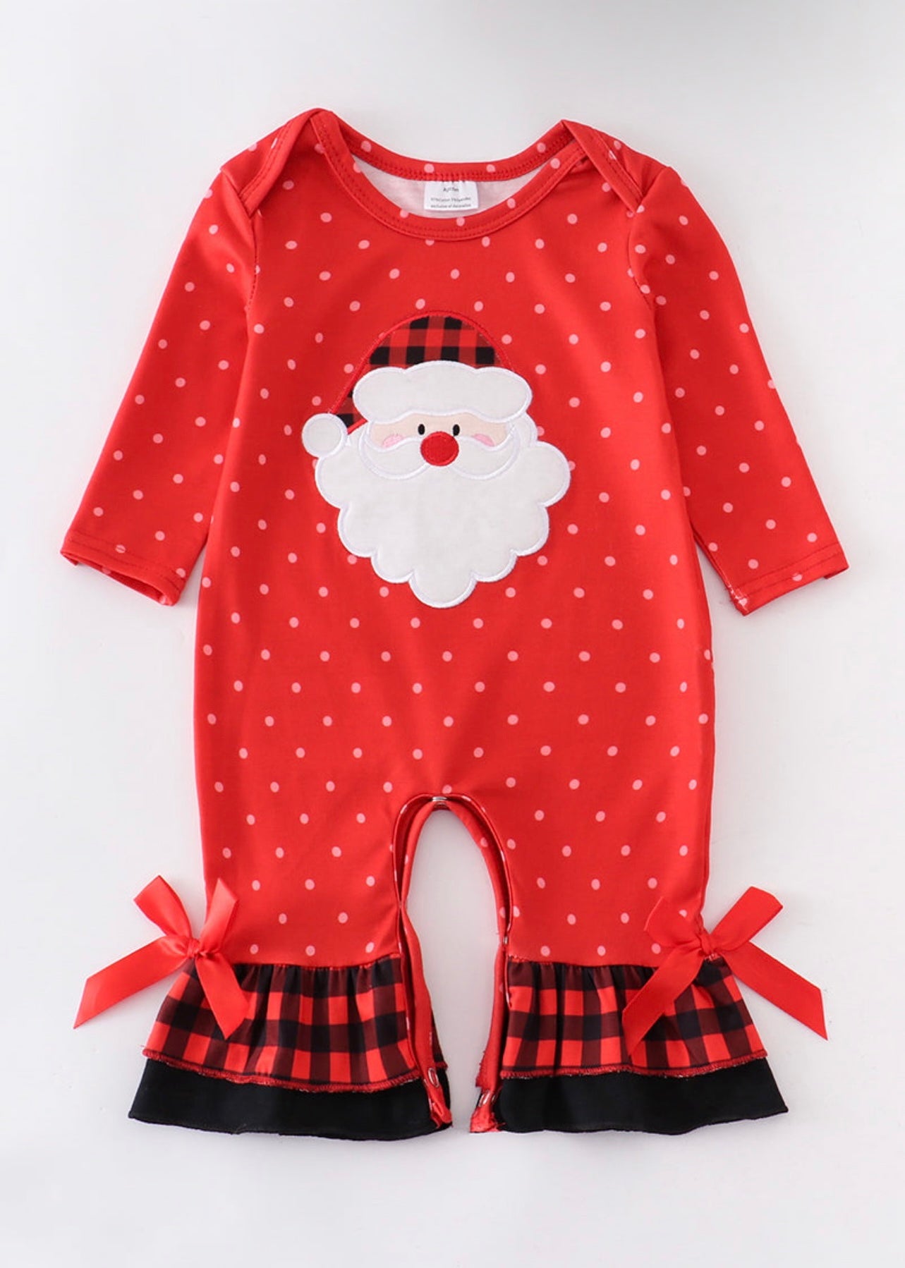 Red Plaid Santa romper