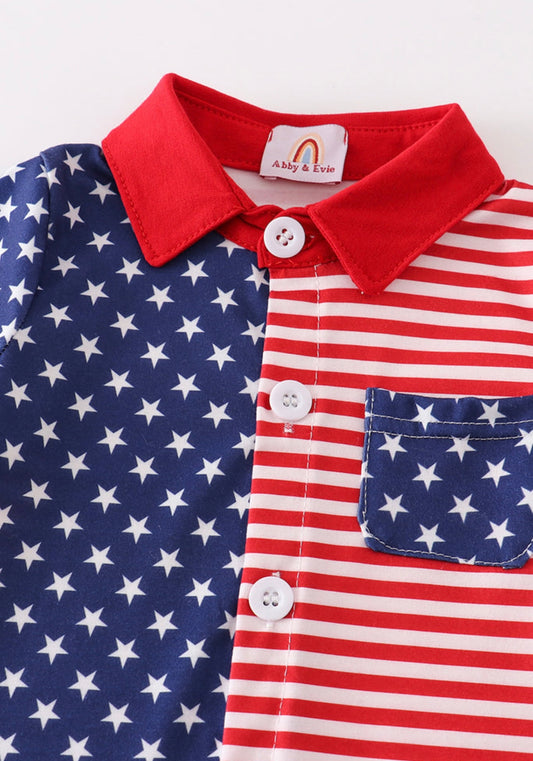 Patriotic Button Up Flag shirt
