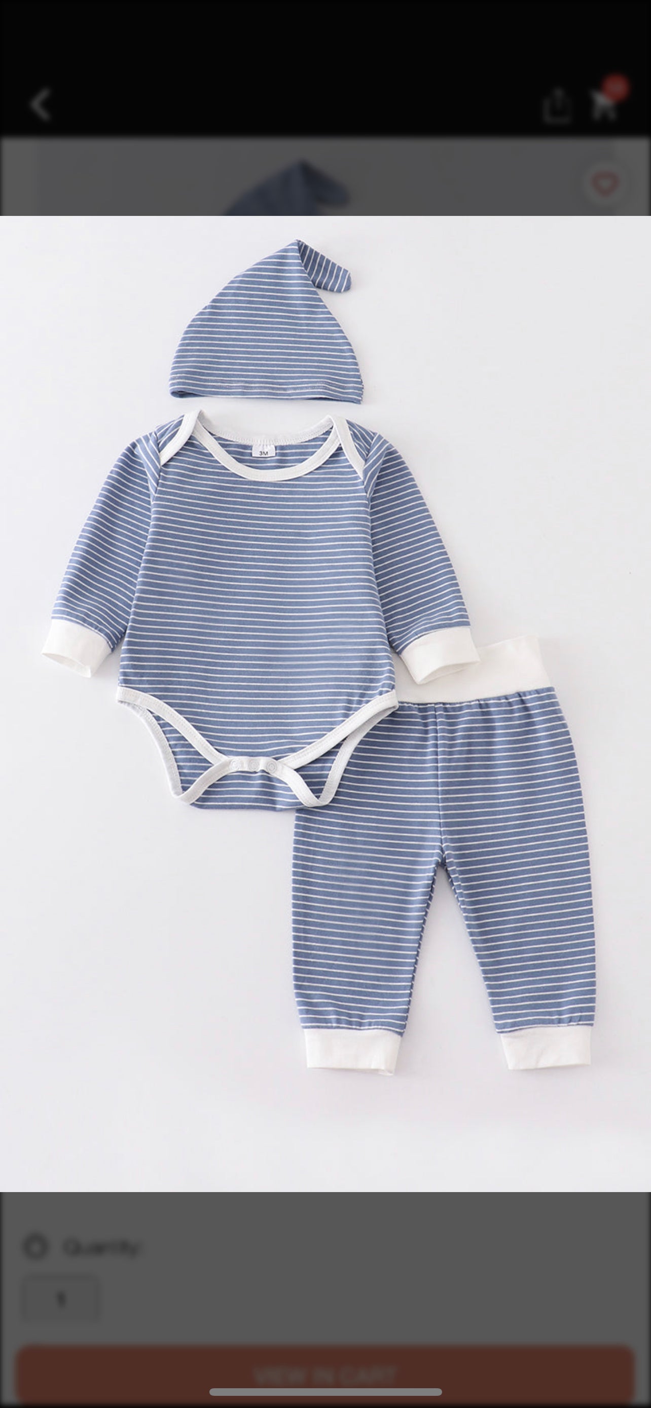 Blue stripe baby set