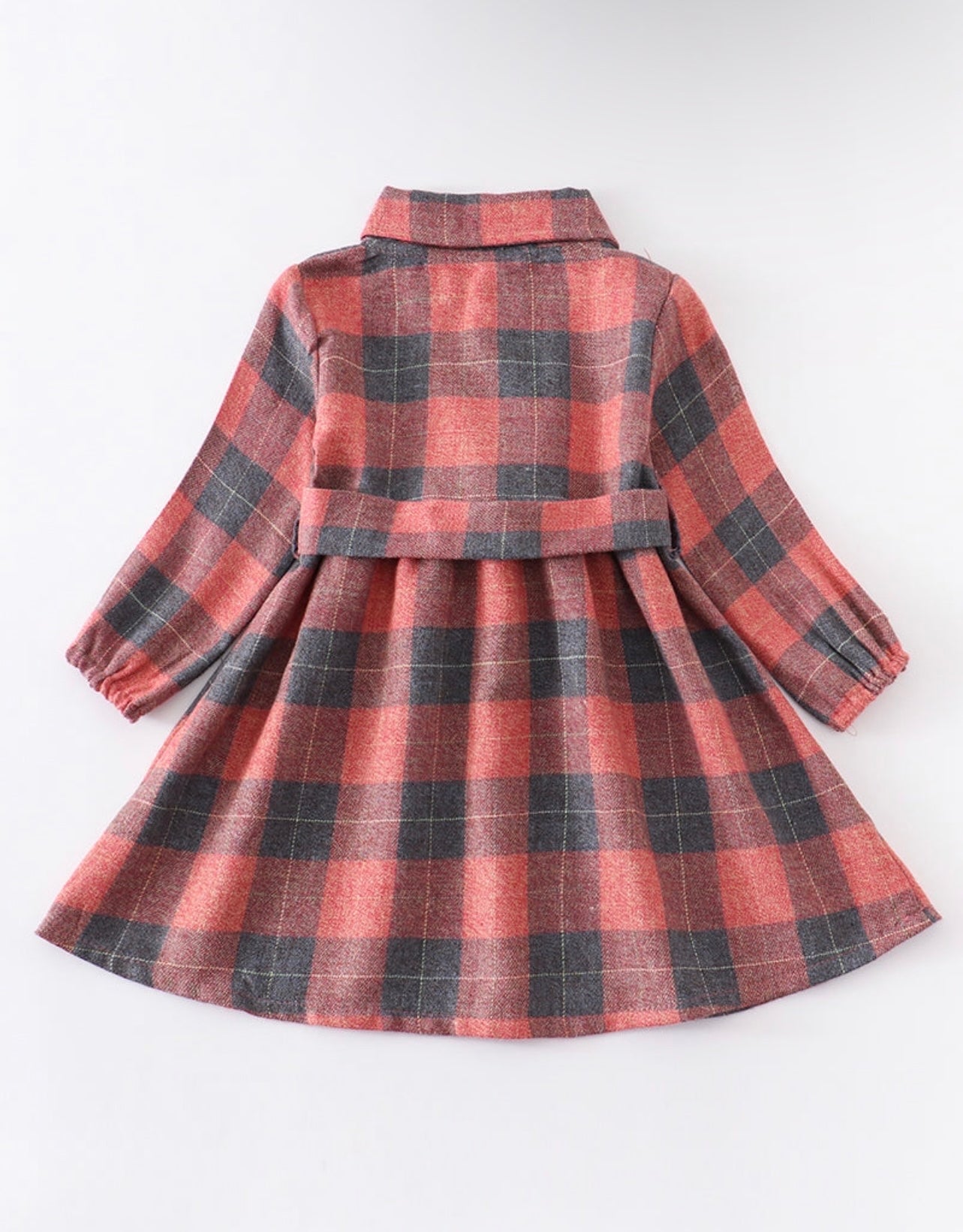 Red Plaid Vintage tie dress