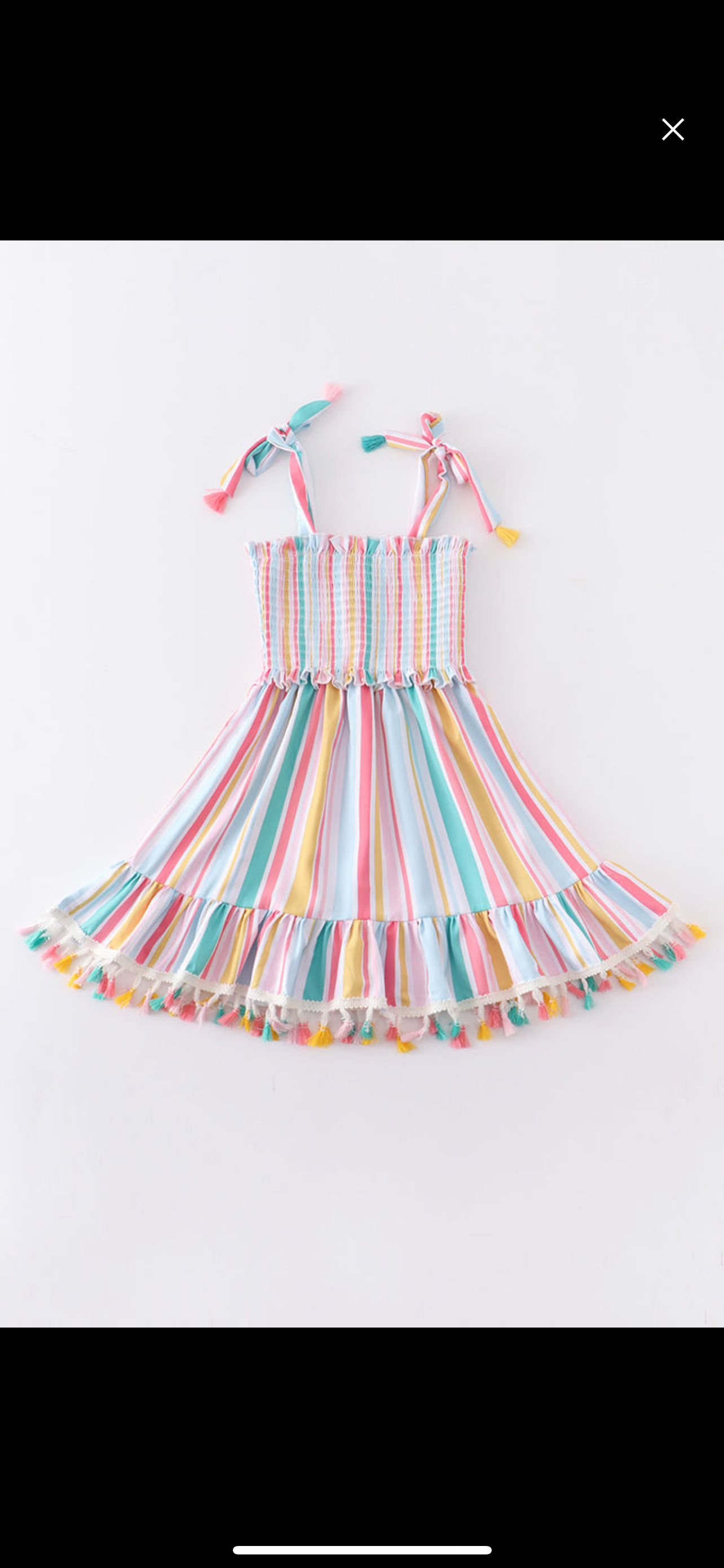 Stripe Tassel Smocked dress