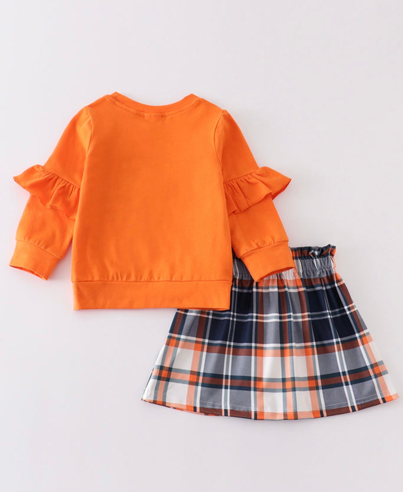 Orange Sweet as Pie plaid skirt set