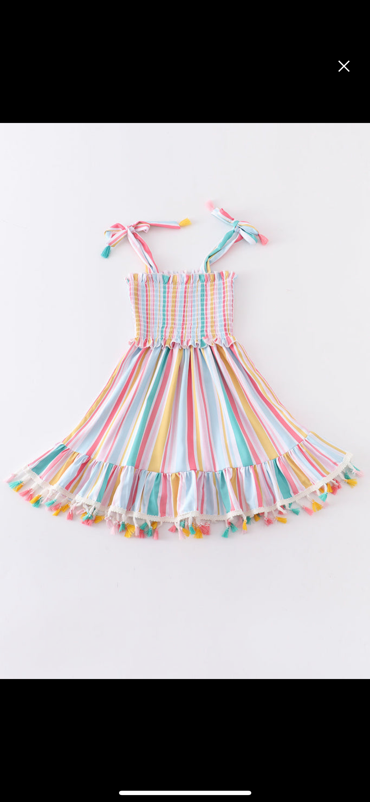 Stripe Tassel Smocked dress