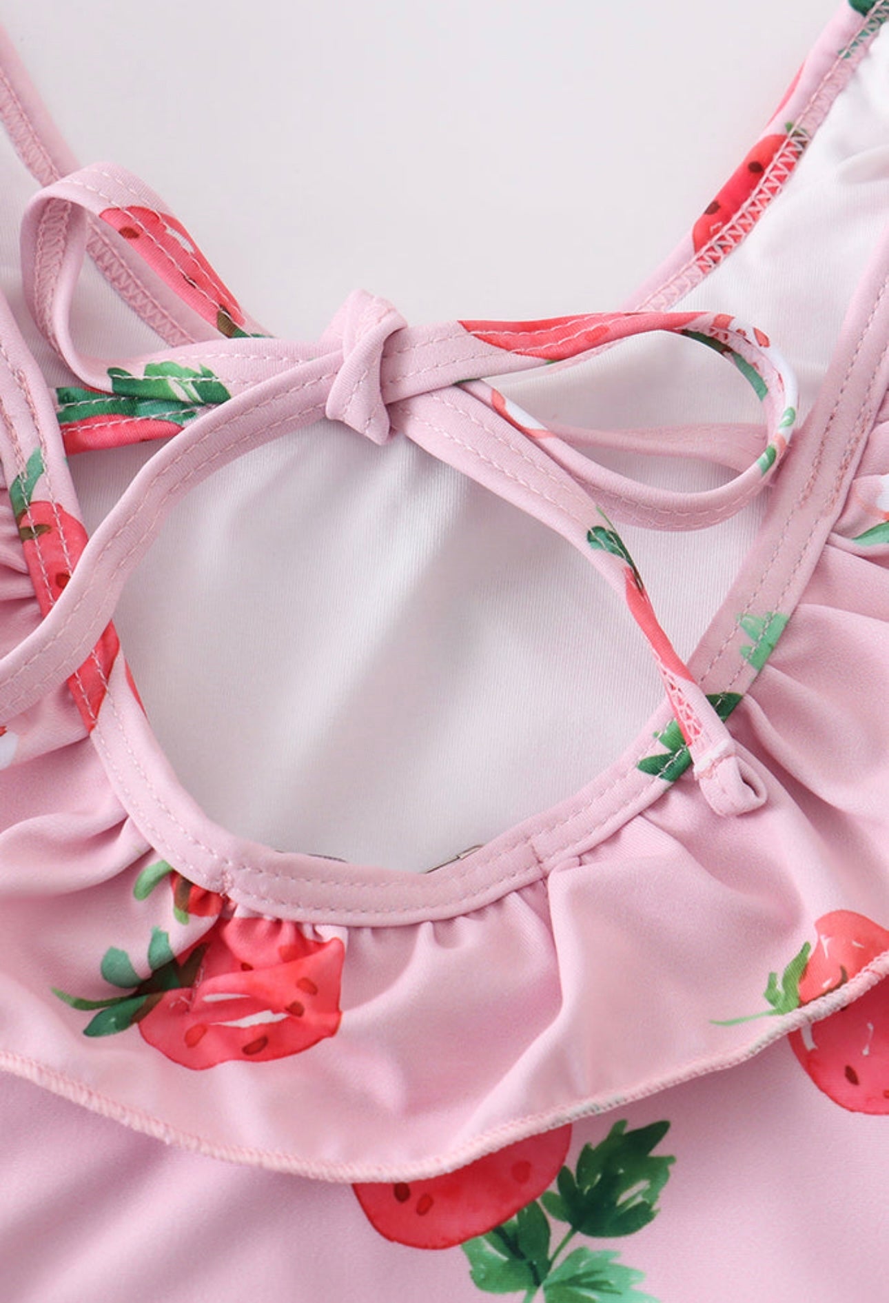 Pink Strawberry ruffle swim suit