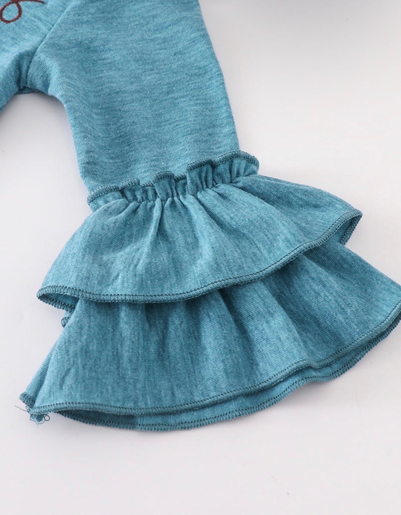 Teal Pumpkin ruffle baby romper