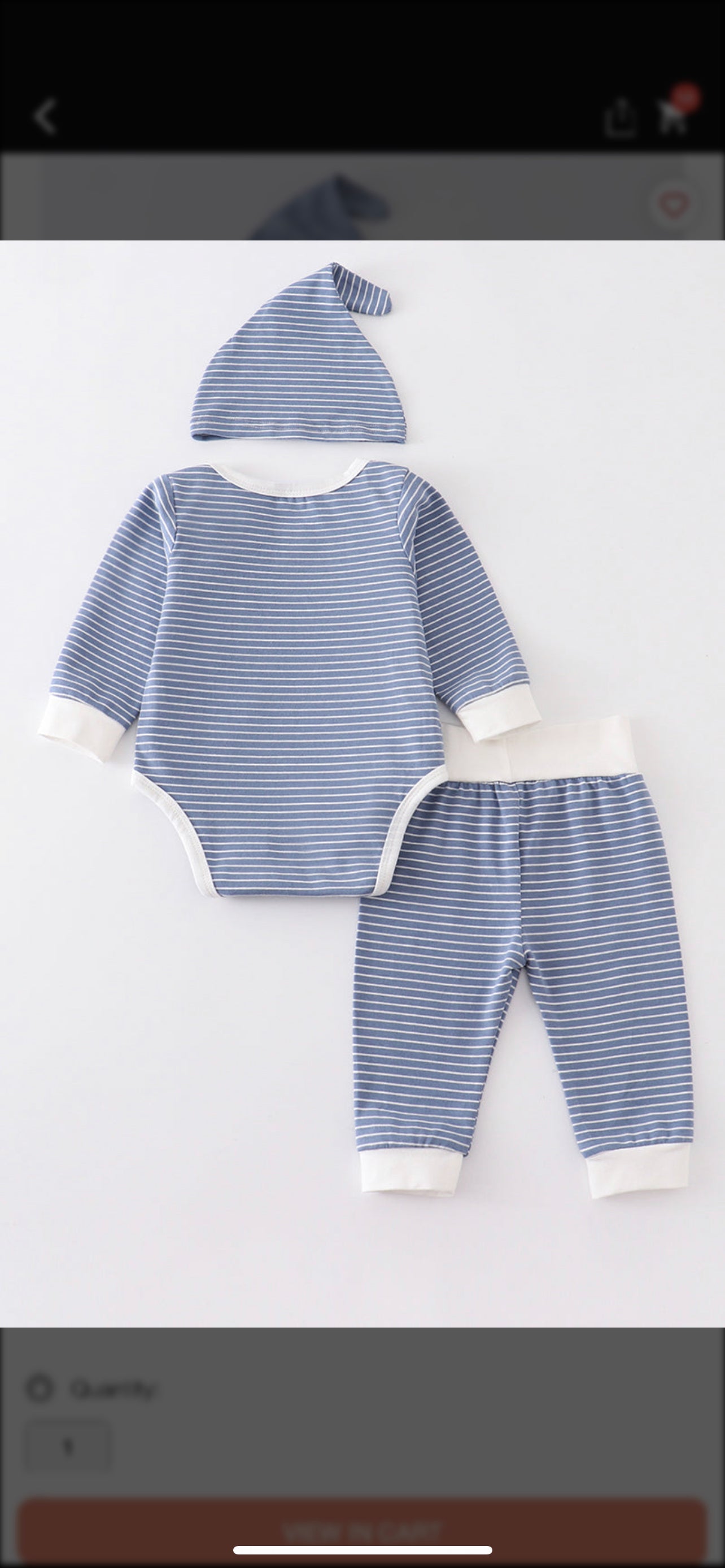 Blue stripe baby set