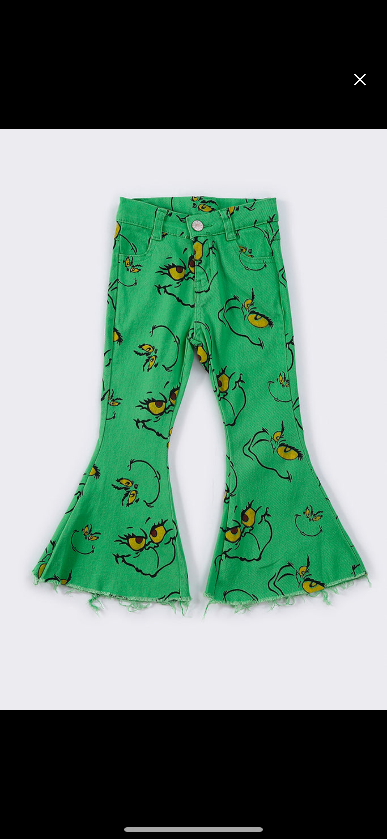 Green Grinch bell jeans