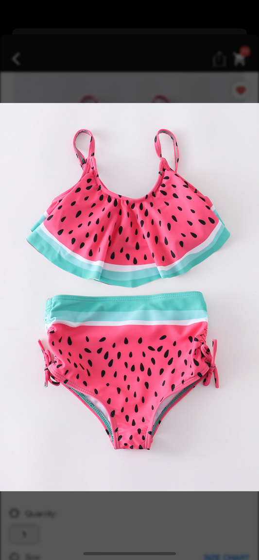 Watermelon high waist swim suit