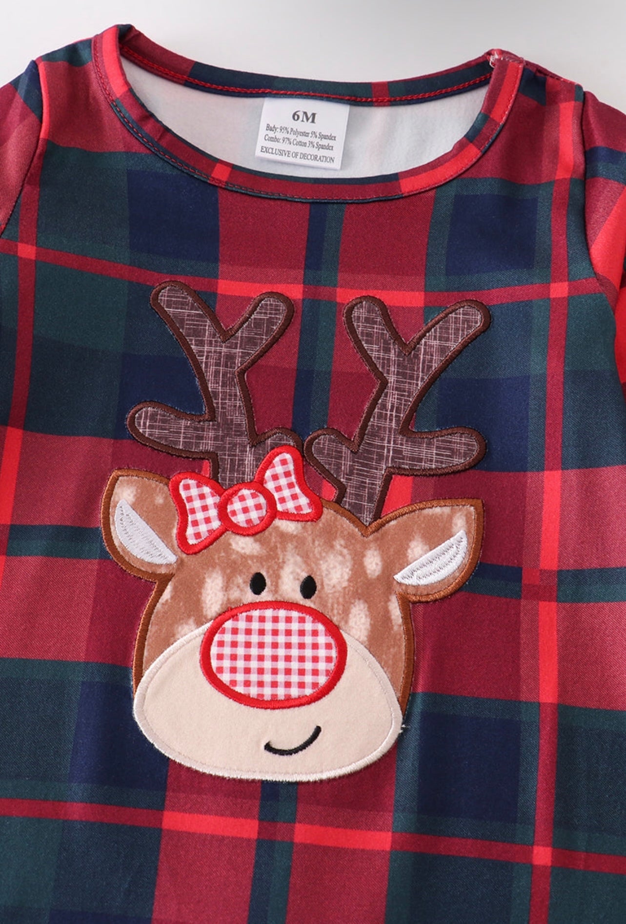 Red Deer Plaid Ruffle romper