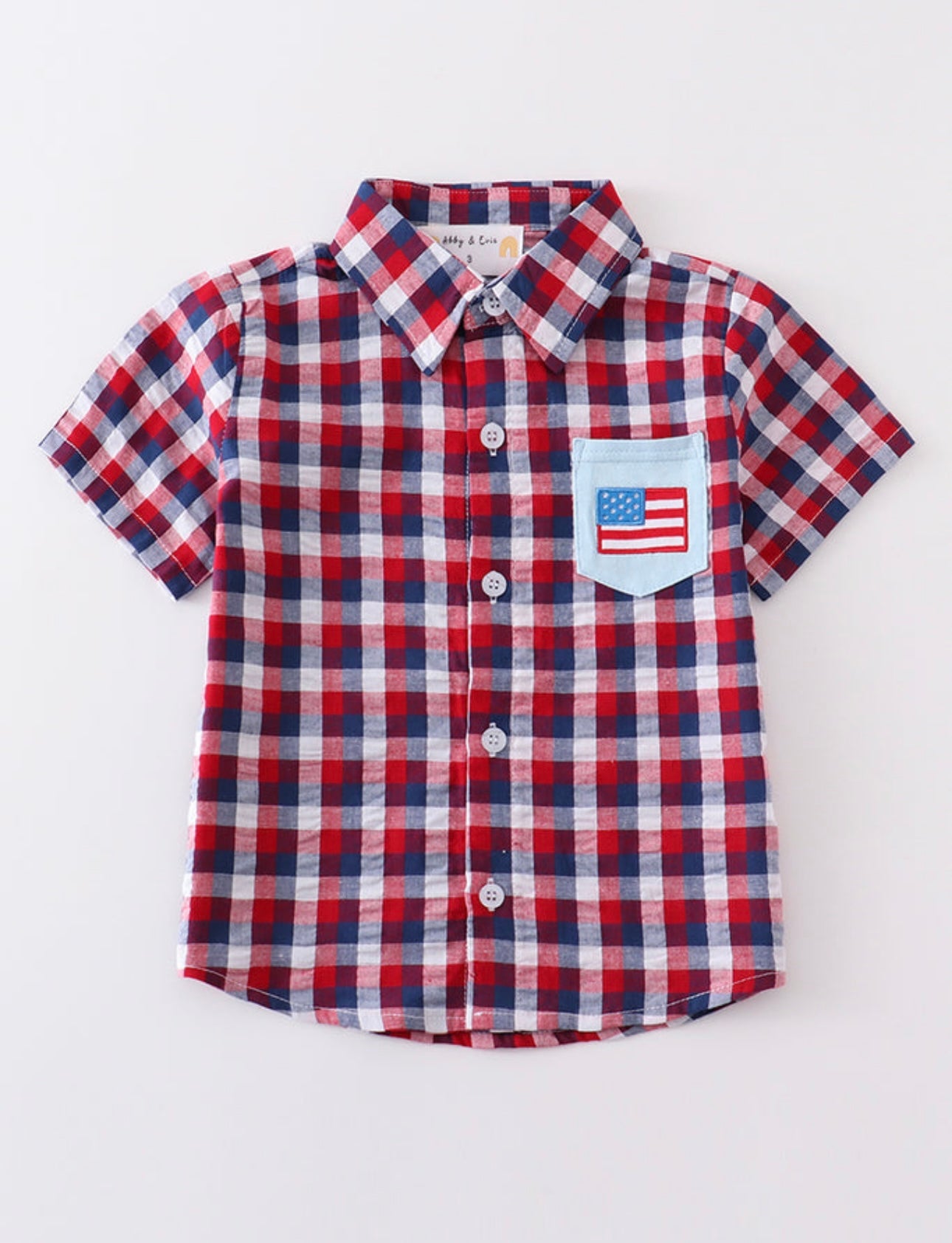 Plaid Patriotic Flag button down shirt