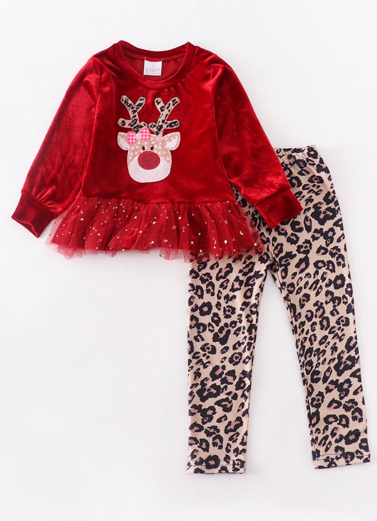 Red Leopard Velvet Deer set