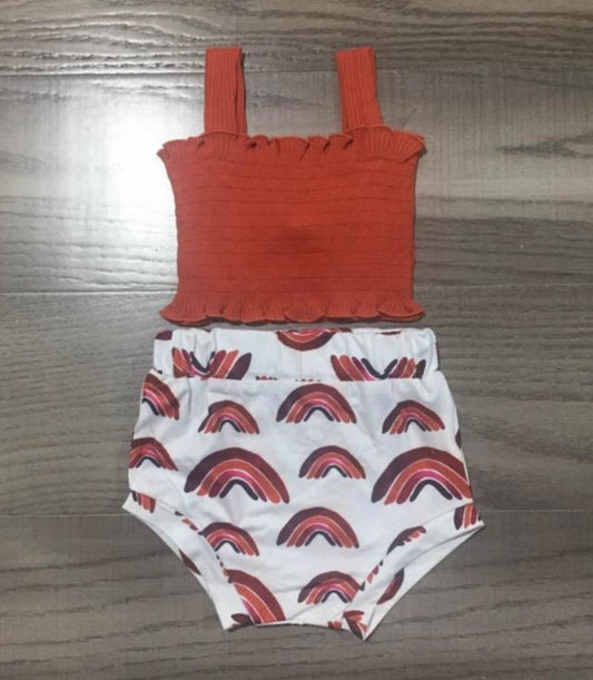 Orange Rainbow baby 2-piece