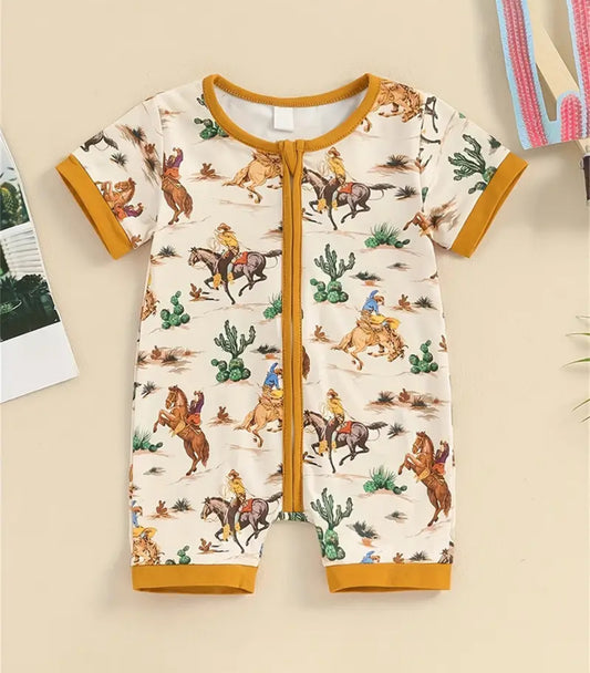 Cowboy Bamboo boy romper