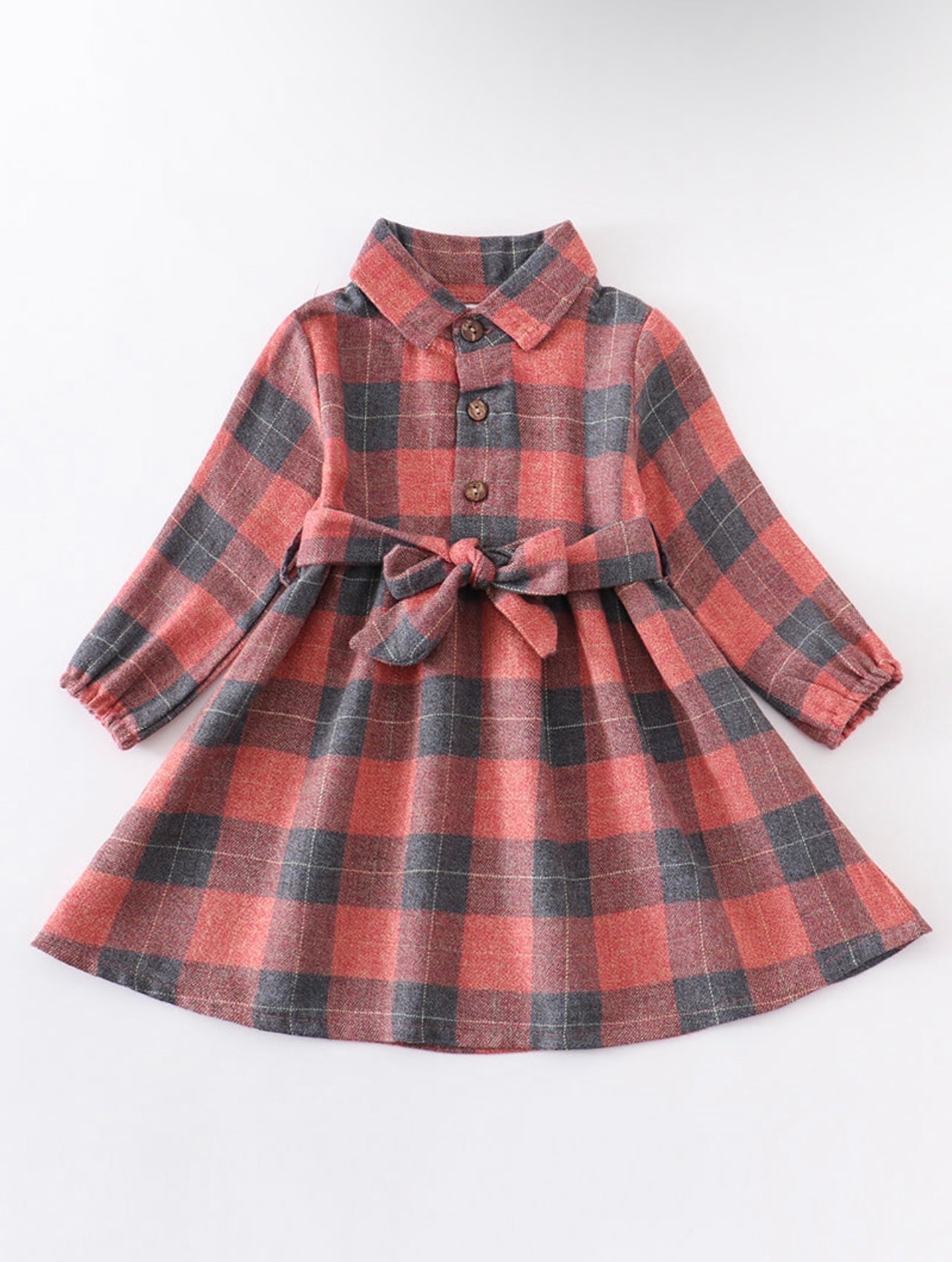 Red Plaid Vintage tie dress