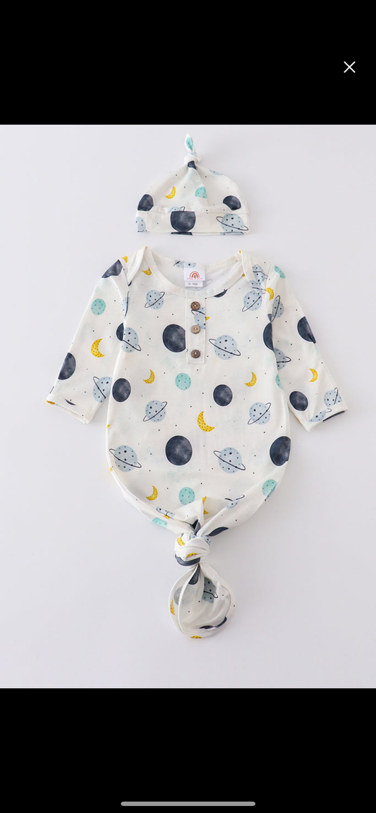 Planet baby gown