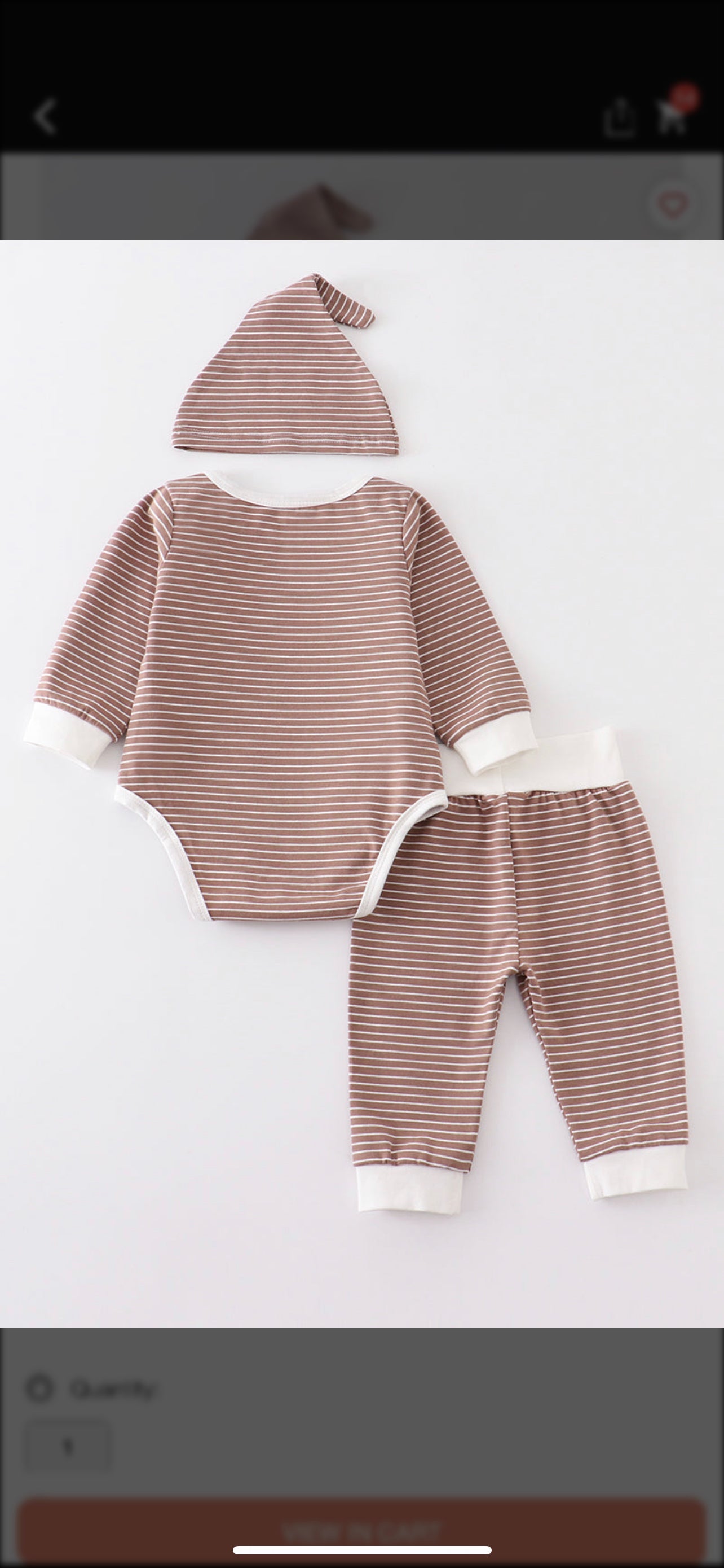 Brown stripe baby set