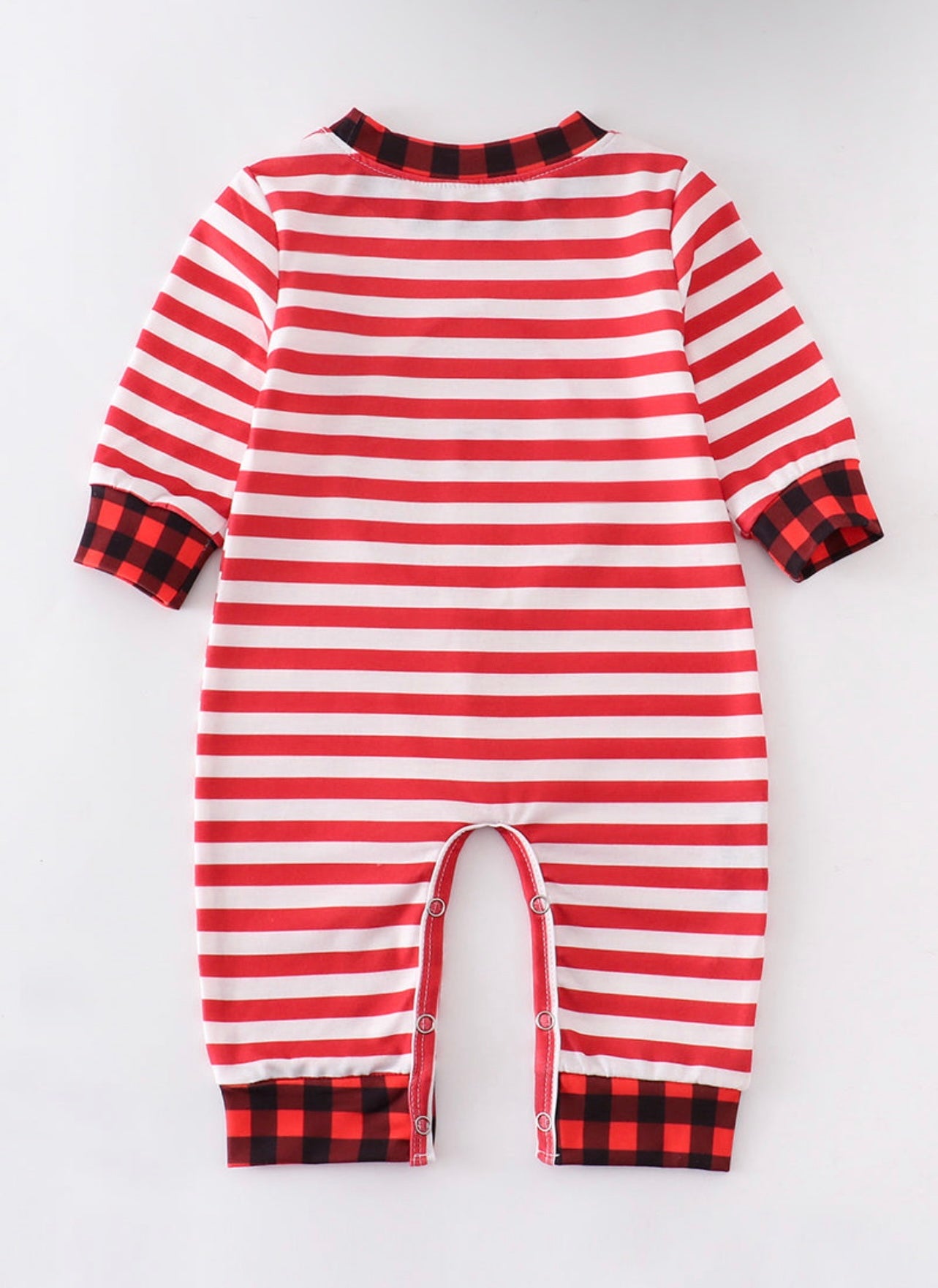 Red Stripe Santa Boy Romper