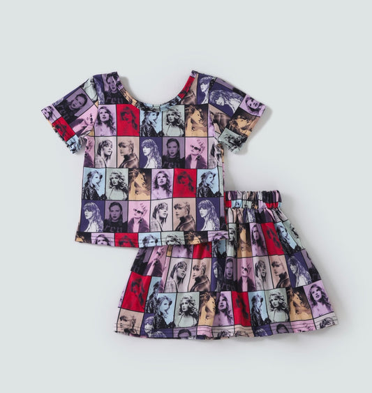 Taylor Swift Music fan skirt set