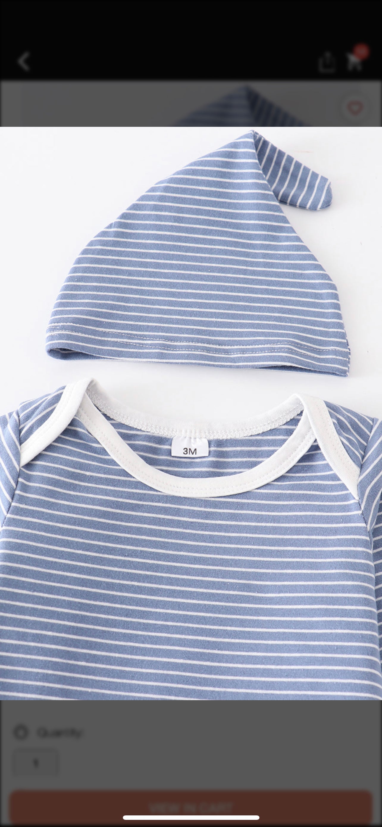 Blue stripe baby set