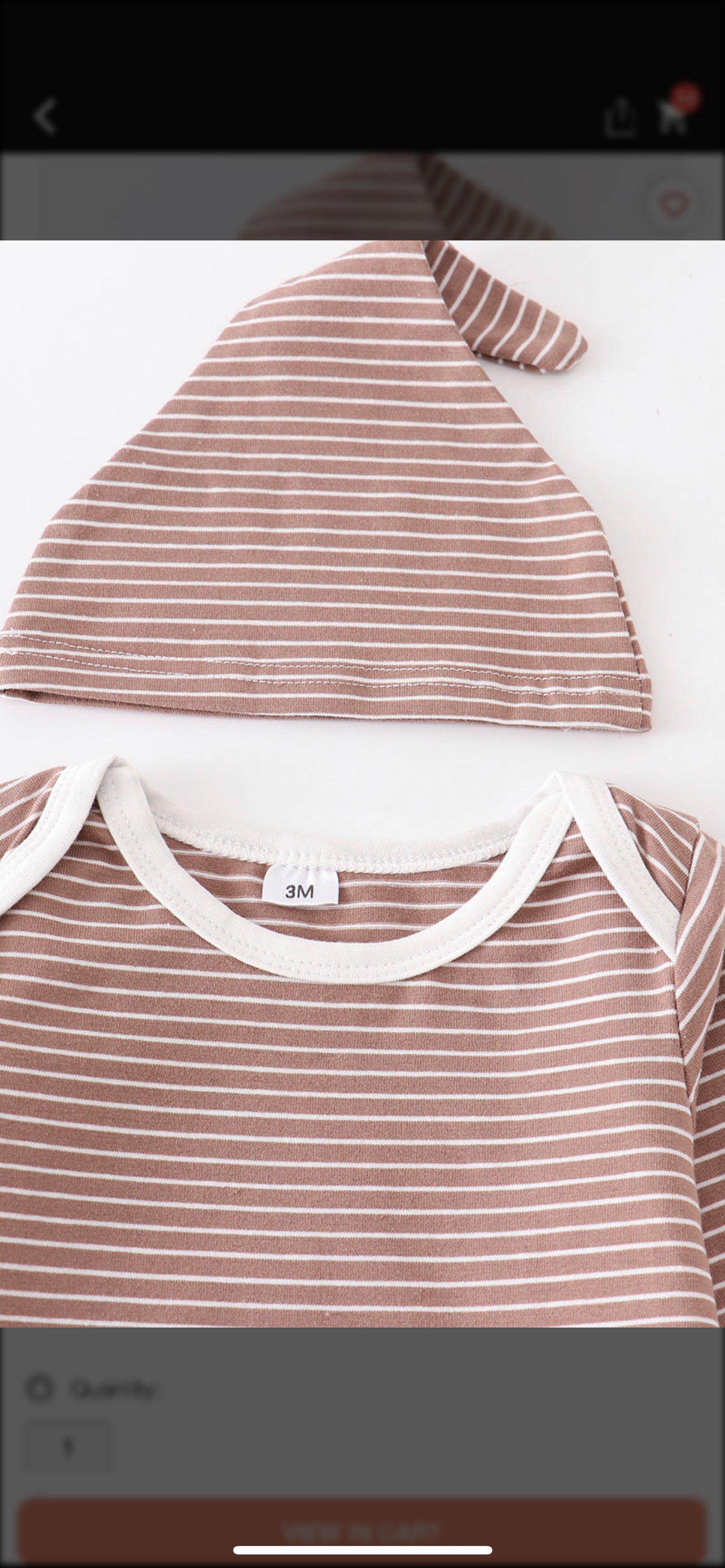 Brown stripe baby set