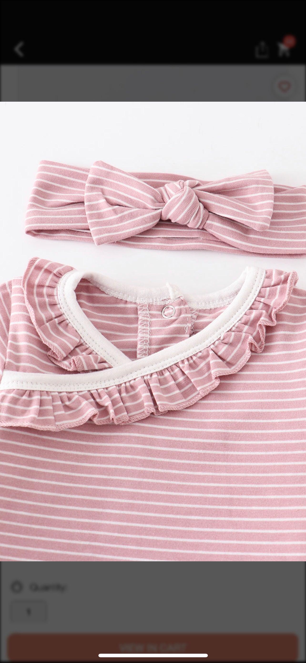 Pink stripe ruffle baby set