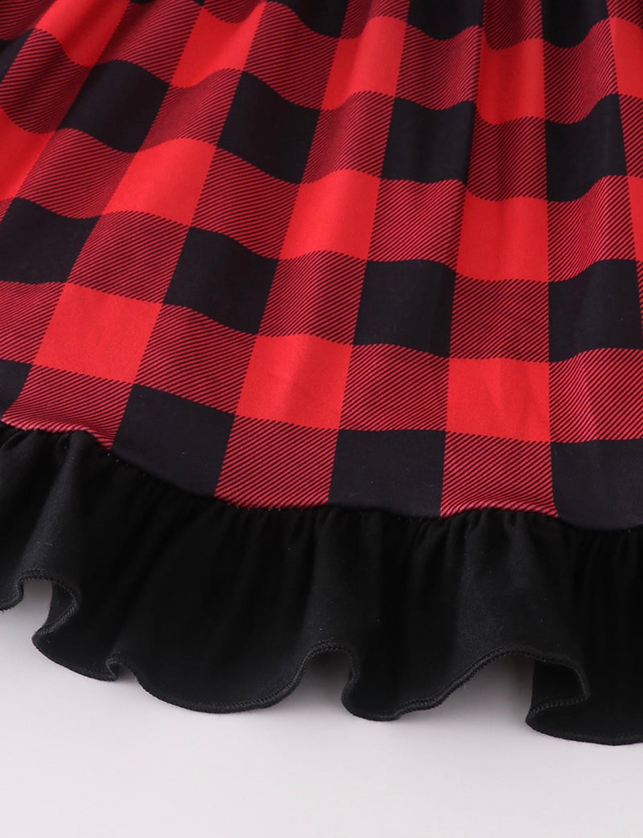 Red Plaid Christmas Tree Ruffle Dress