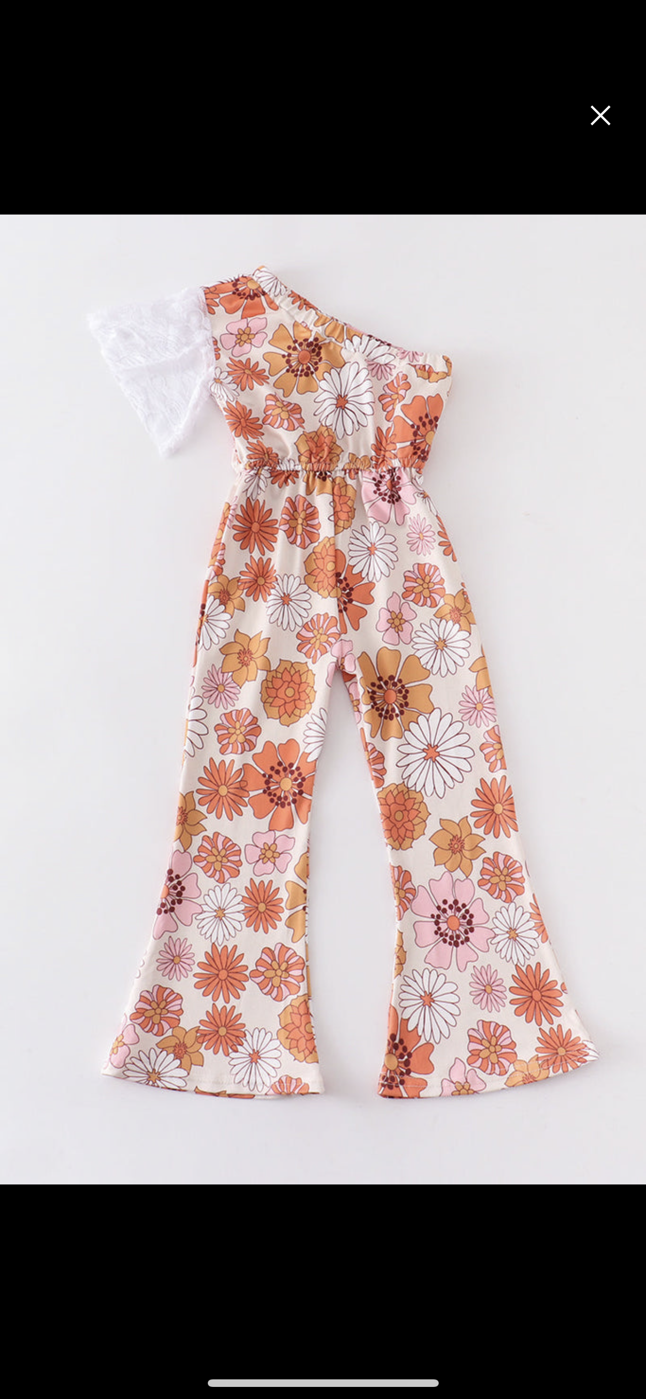 Orange floral and lace jumpsuit