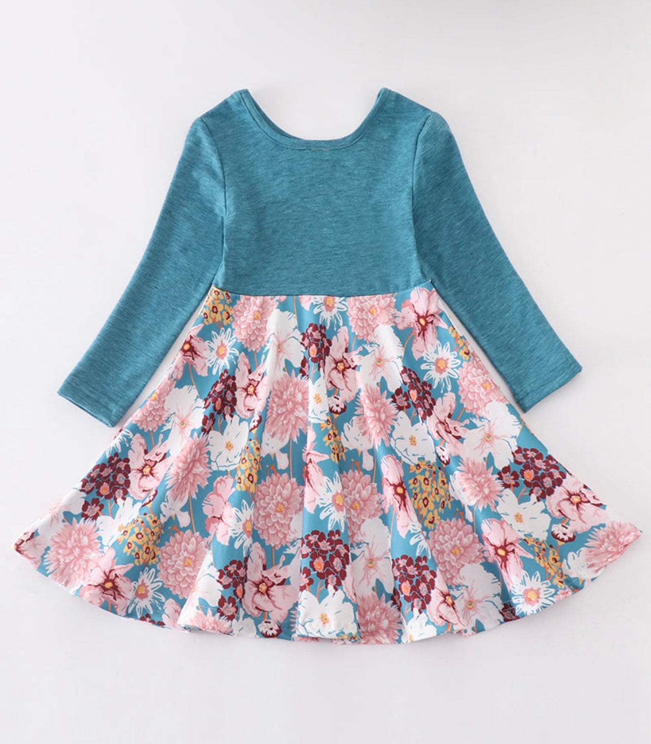 Teal Pumpkin Floral twirl dress