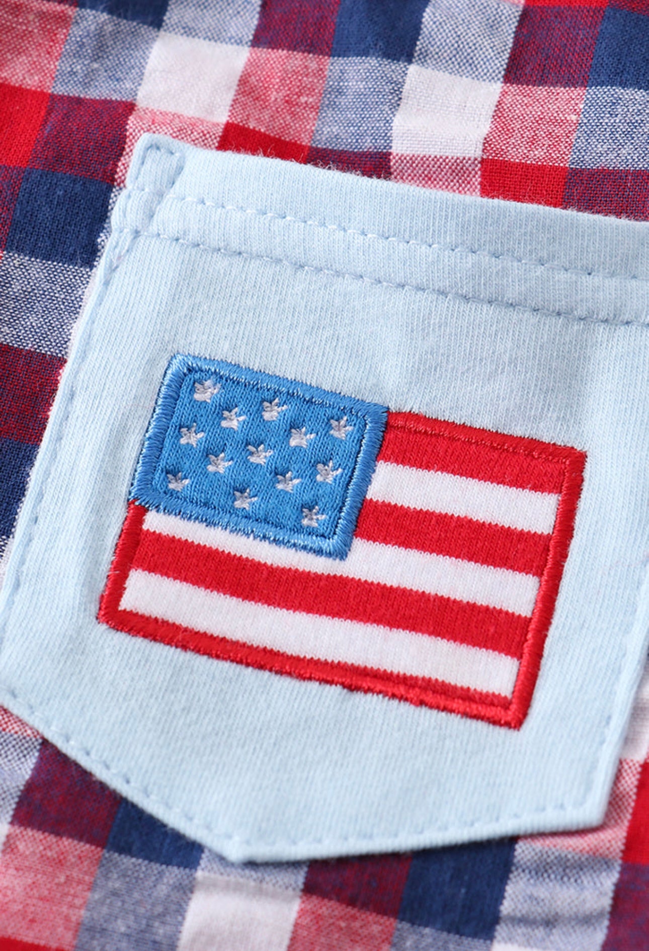 Plaid Patriotic Flag button down shirt