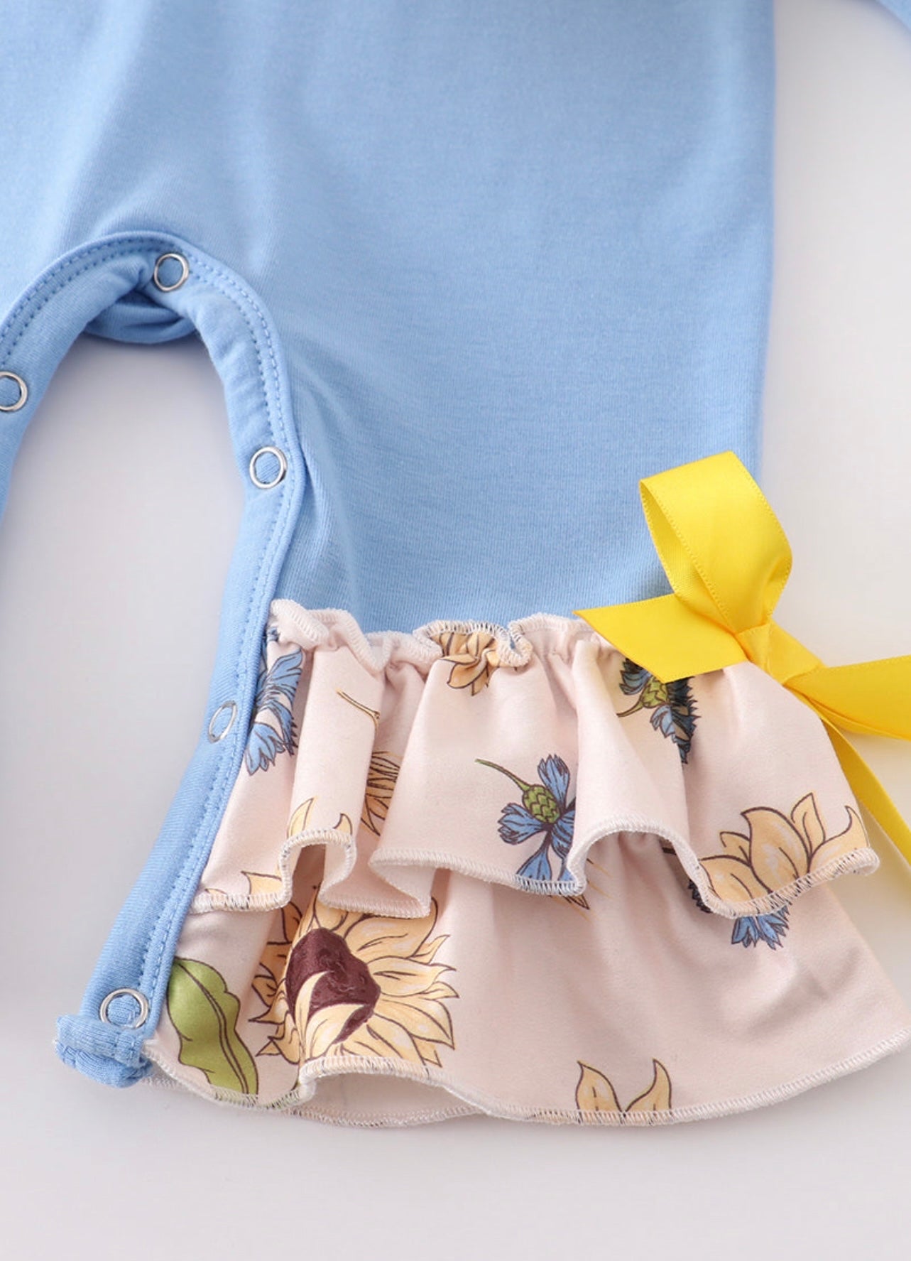 Blue Truck Sunflowers romper